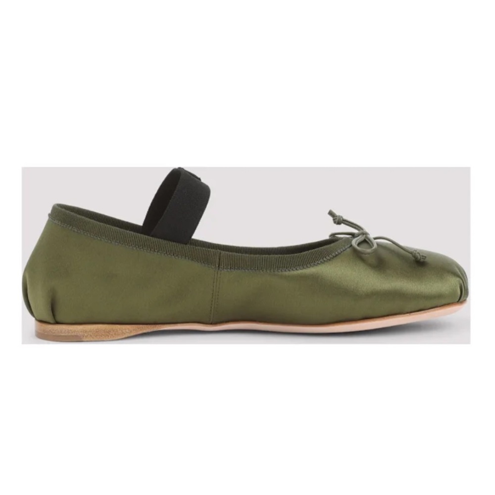 Authentic Miu Miu Oliva Green satin Bow ballerina shoes New 39.5EU 9.5 US $1020 - Picture 11 of 11